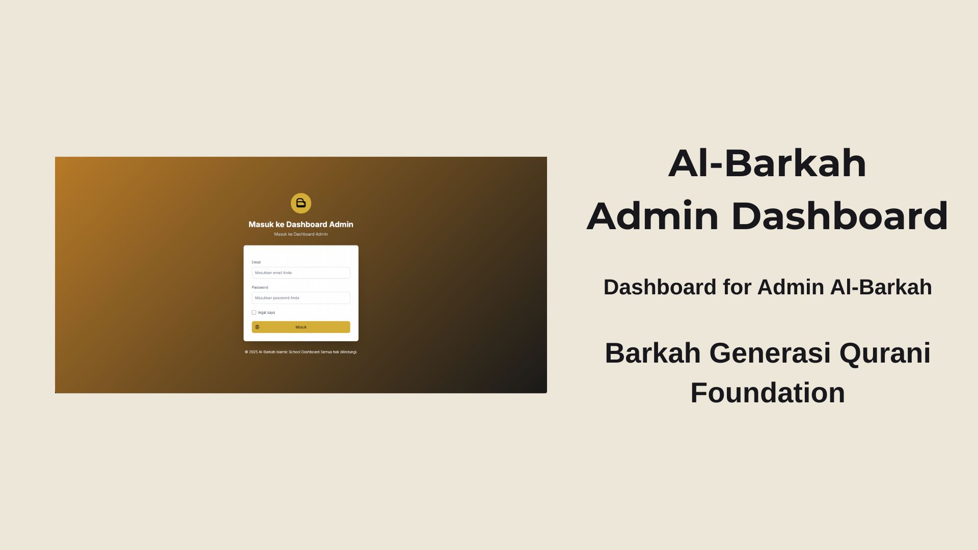 Al-Barkah Admin Dashboard